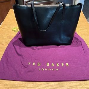 Ted Baker London Double Handle Leather Tote With Pouch